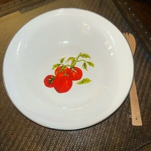 Golden Rabbit Enamelware Artwork by Barbara Gullett Salad or Serving Bowl